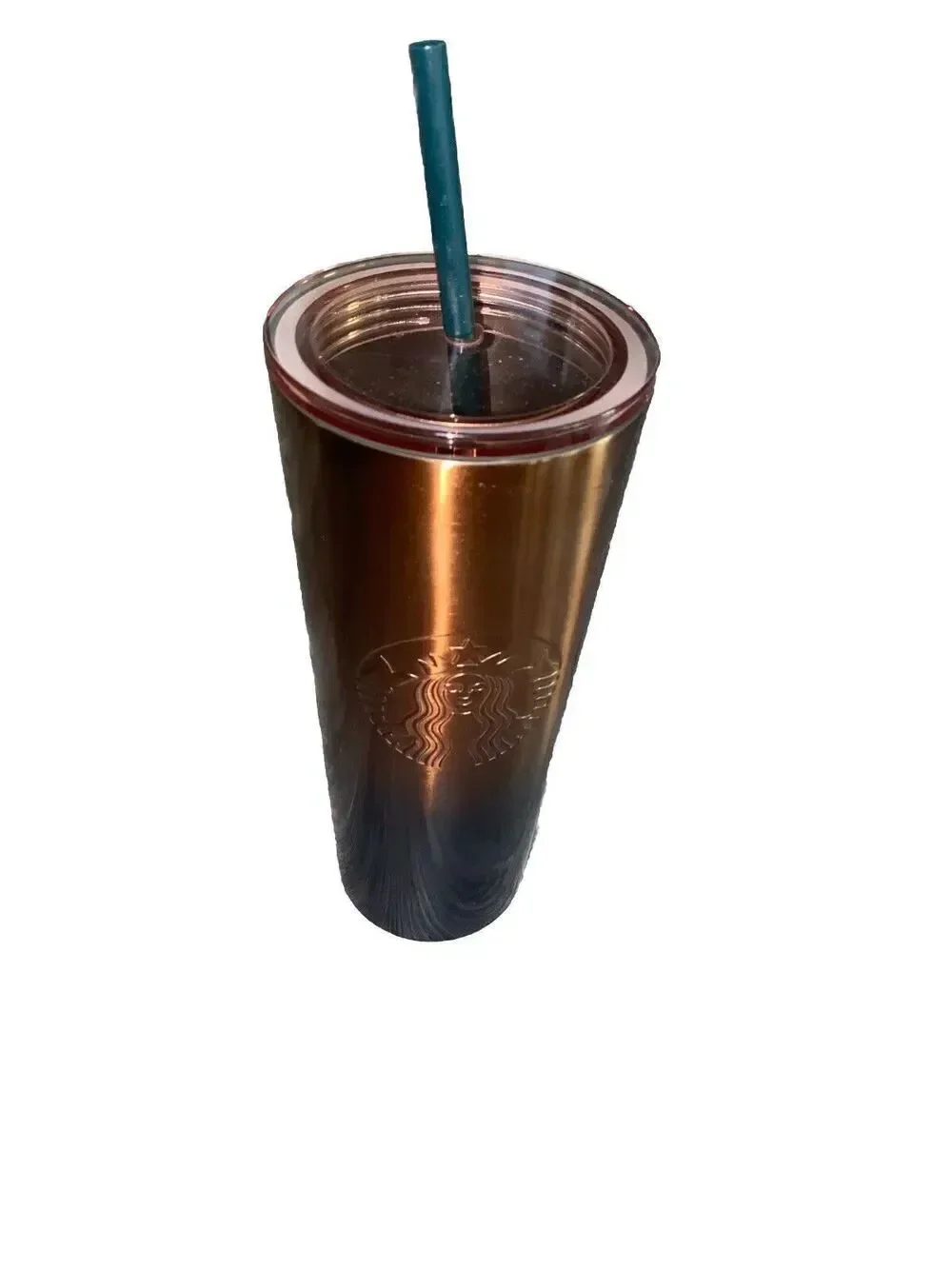 Starbucks Metal Ombré Venti, 24 Ounce Cup Copper/Emerald 2024